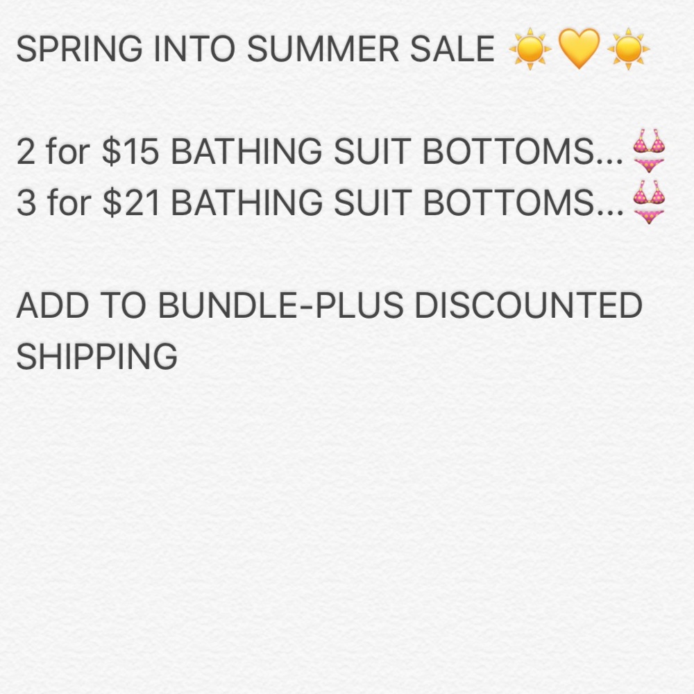 SPRING INTO SUMMER SALE